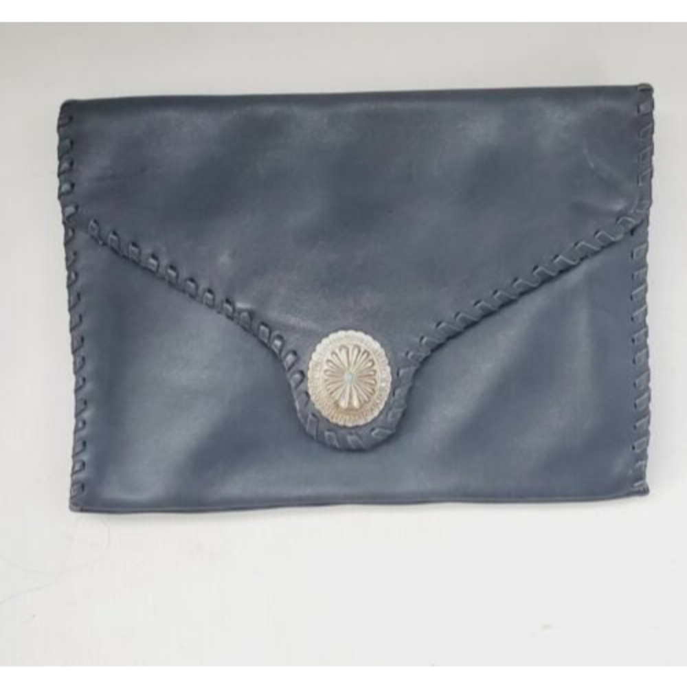 Vintage Rare MEYERS USA Concho Leather Southwest Envelope Pouch Clutch Bag